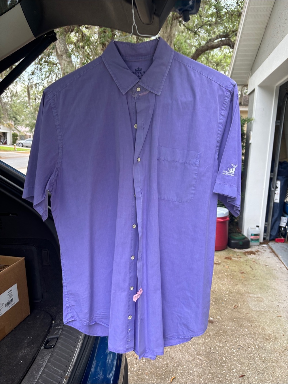 Peter Millar Lavender Short-Sleeve Button-Down Shirt
